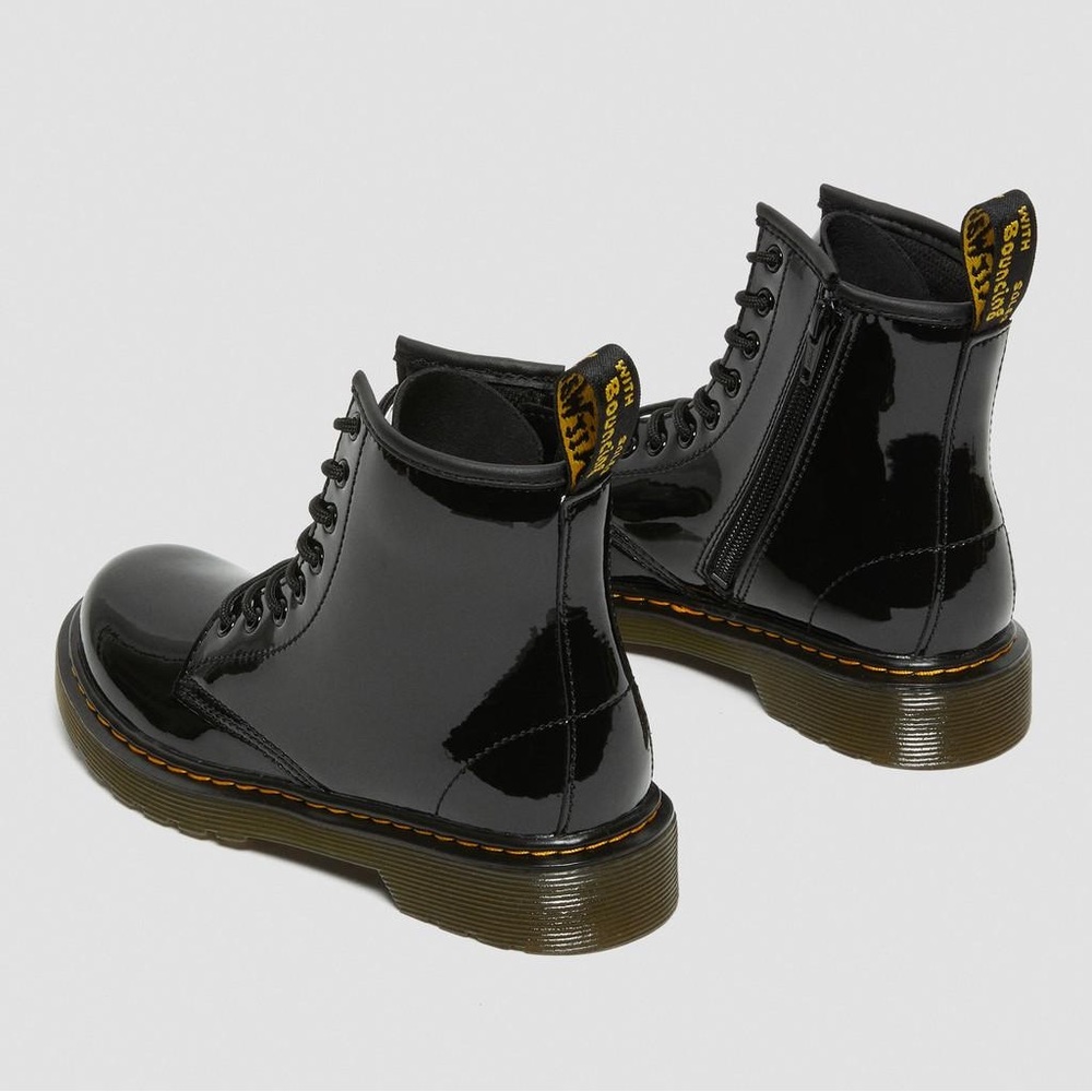 Doc Marten’s Junior 1460 Patent Leather Lace Up Boots Size 5 Black Lucido - Picture 11 of 14